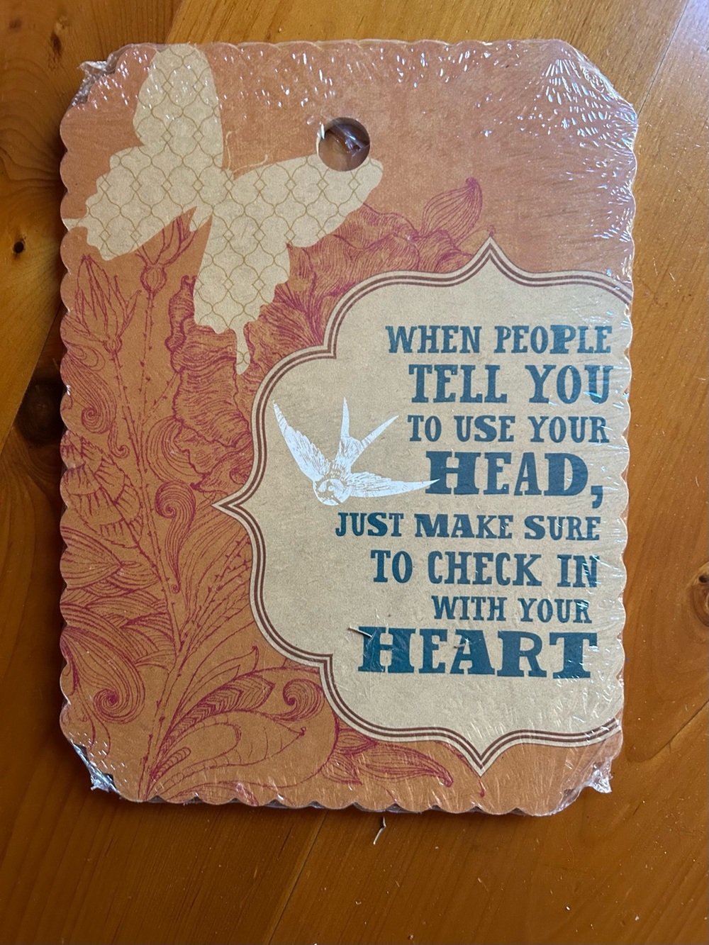 Inspirational Heart & Head Wall Plaque -